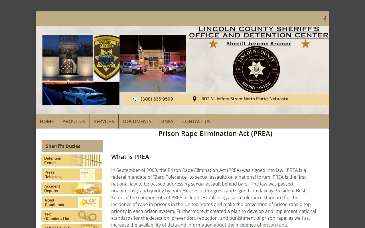 Lincoln County Detention Center PREA reporting policy