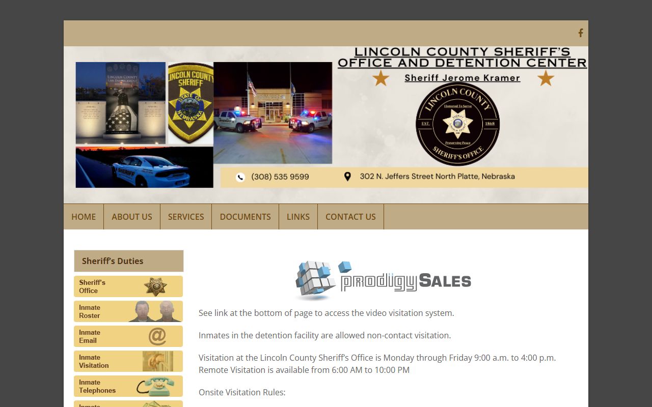 Lincoln County Detention Center visitation schedule and rules